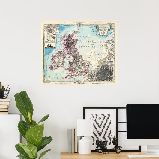 De Britse eilanden Poster (Thuiskantoor)