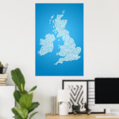 De Britse eilanden zijn het woord Poster (Thuiskantoor)