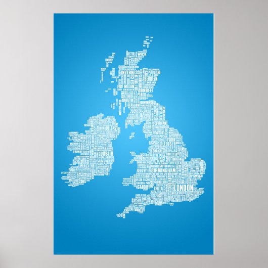 De Britse eilanden zijn het woord Poster (Voorkant)