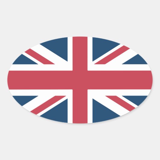 De Britse vlag Union Jack Ovale Sticker (Voorkant)