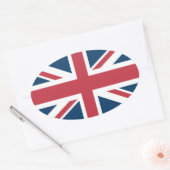 De Britse vlag Union Jack Ovale Sticker (Envelop)