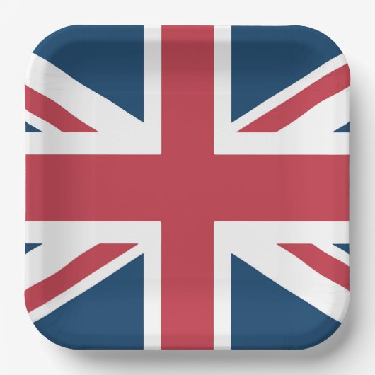 De Britse vlag Union Jack Papieren Bordje (Voorkant)