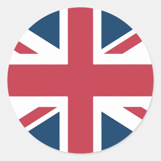 De Britse vlag Union Jack Ronde Sticker (Voorkant)