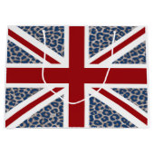 De Britse Vlag van Union Jack met de Blauwe Druk Groot Cadeauzakje (Voorkant)