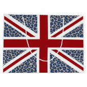 De Britse Vlag van Union Jack met de Blauwe Druk Groot Cadeauzakje (Achterkant)