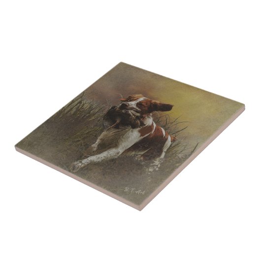 De Brittany spaniel Ceramic Tegel Tegeltje (Zijkant)