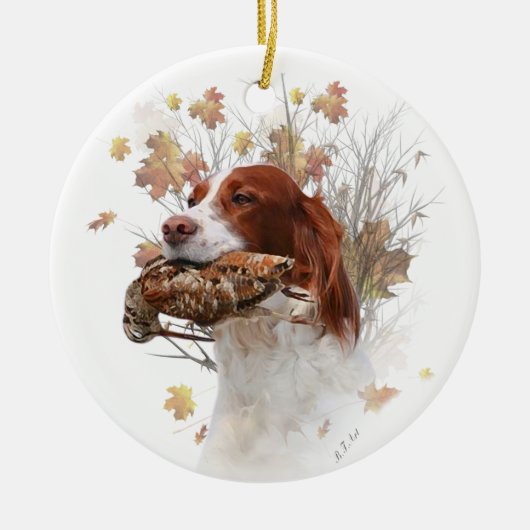 De Brittany spaniel Keramisch Ornament (Voorkant)
