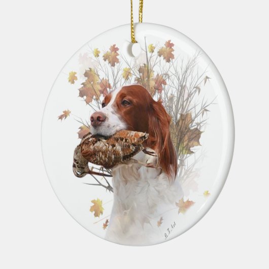 De Brittany spaniel Keramisch Ornament (Links)