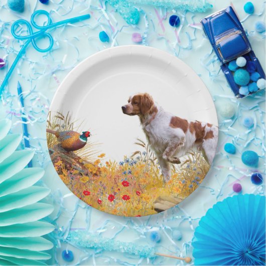 De Brittany spaniel Papieren Bordje (Feest)