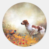 De Brittany spaniel Ronde Sticker (Voorkant)