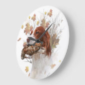 De Brittany spaniel Tapestry Metal Print Coffee  Grote Klok (Hoek)