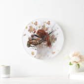 De Brittany spaniel Tapestry Metal Print Coffee  Grote Klok (Huis)