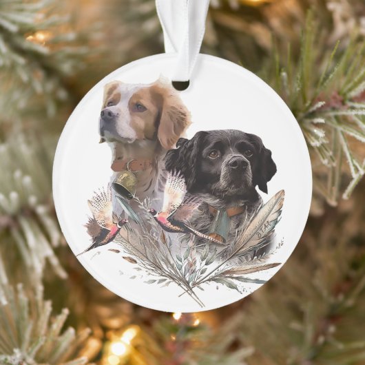 De Brittany Spaniels, Franse Brittany, Vogelhond, Ornament (Boom)