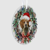 De Brittany Spaniels , Kerstmis  Ornament (voorkant)