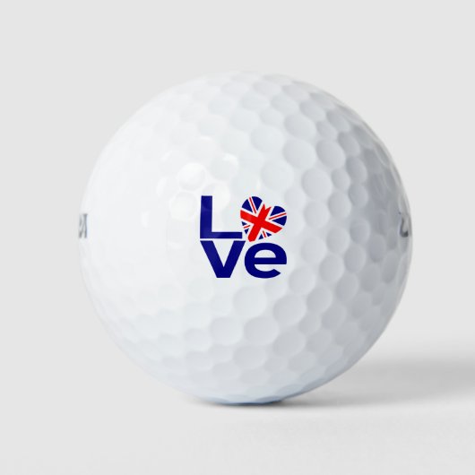 De Britten Houden van de Blauwe Hartvlag Golfballen (Voorkant)