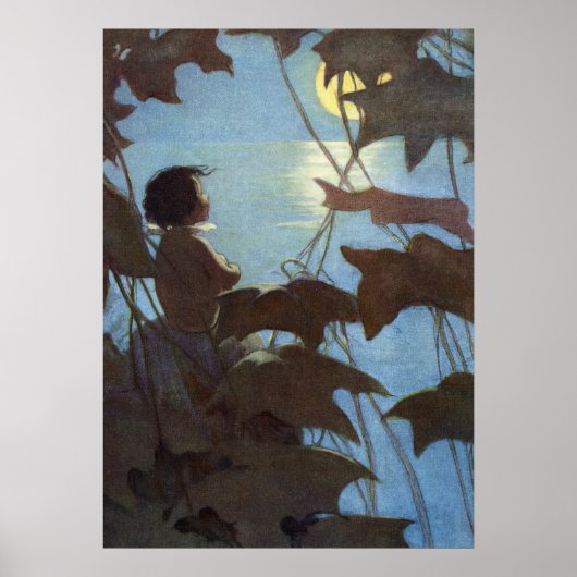 De Broad Yellow Moon van Jessie Willcox Smith Poster (Voorkant)