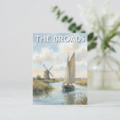 De Broads Engeland Reis Briefkaart (Staand voorkant)