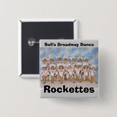 De Broadway Dance Rockettes van Dell Vierkante Button 5,1 Cm (Voorkant /achterkant)