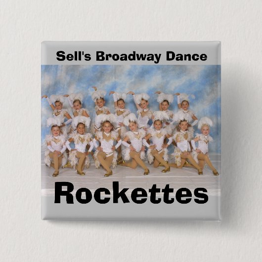 De Broadway Dance Rockettes van Dell Vierkante Button 5,1 Cm (Voorkant)