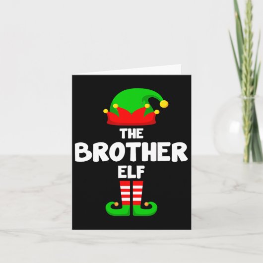 De Broeder Elf Grappige Kerst Matching Familie Pyj Kaart (Voorkant)
