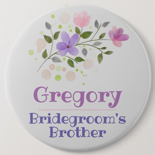 De Broer Button Badge van de Bridegroom (Voorkant)