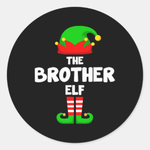 De broer Elf Grappig Kerstmis Matching Family Pa Ronde Sticker