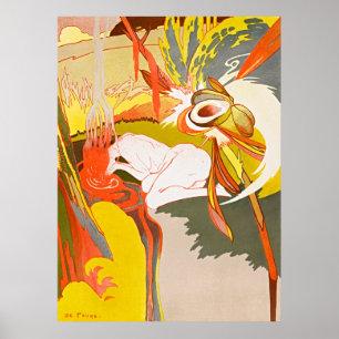 De bron van het kwaad - Art Nouveau Femme Fatale Poster