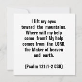 De bron van hulp (Psalm 121:1-2 CSB) Kaart (Achterkant)