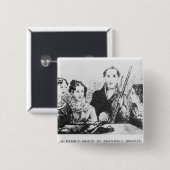 De Bronte-familie Vierkante Button 5,1 Cm (Voorkant /achterkant)