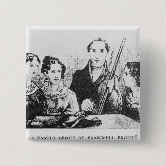 De Bronte-familie Vierkante Button 5,1 Cm (Voorkant)
