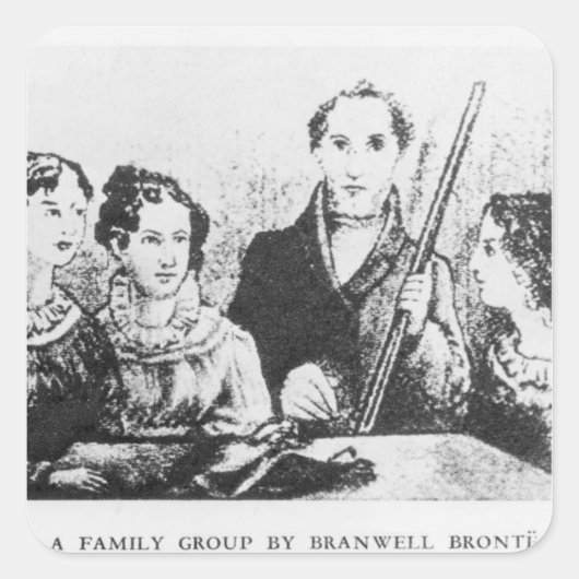 De Bronte-familie Vierkante Sticker (Voorkant)
