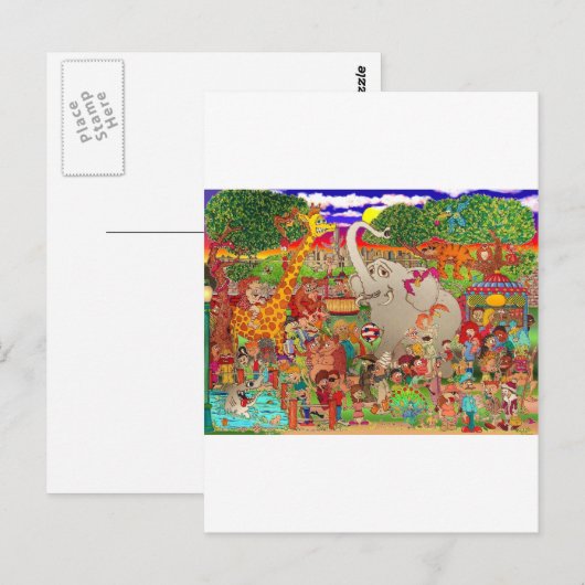 De Bronx-dierentuin zonder cache Briefkaart (Voorkant / Achterkant)