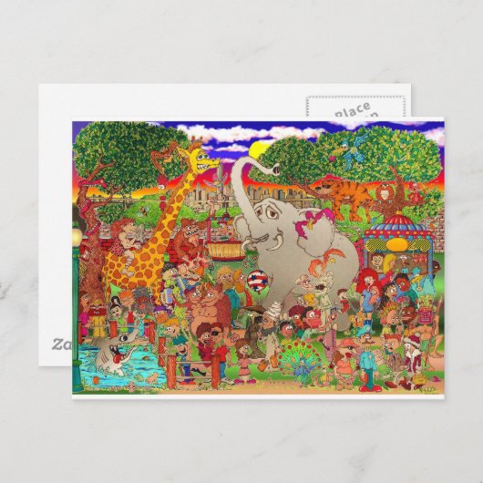 De Bronx-dierentuin zonder cache Briefkaart (Voorkant / Achterkant)