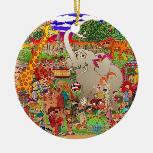 De Bronx-dierentuin zonder cache Keramisch Ornament (Voorkant)