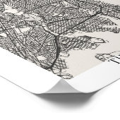 De Bronx New York Boho Minimal Arch Street Map Poster (Hoek)