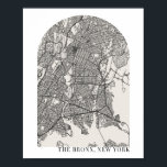 De Bronx New York Boho Minimal Arch Street Map Poster<br><div class="desc">De Bronx New York Boho Minimal Arch Street Map</div>