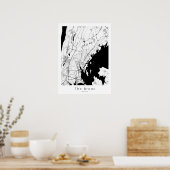 De Bronx New York City Modern White Map Poster (Keuken)