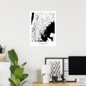De Bronx New York City Modern White Map Poster (Thuiskantoor)