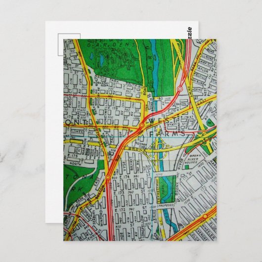 De Bronx, NY Kaart (Voorkant / Achterkant)