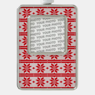 De broodjes van Xmas naadloos patroon 1 + uw ideeë Verzilverd Omlijst Ornament