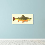 De Brook-forel Canvas Afdruk (Insitu (Houten vloer))