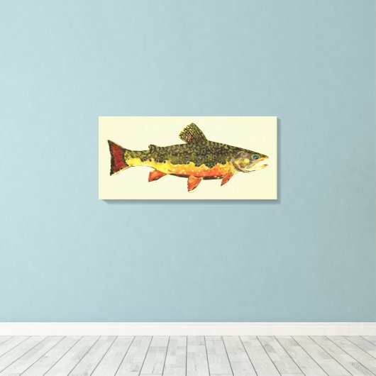 De Brook-forel Canvas Afdruk (Insitu (Houten vloer))