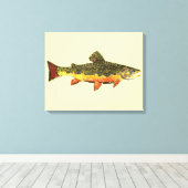 De Brook-forel Canvas Afdruk (Insitu (Houten vloer))
