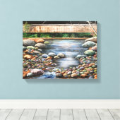De Brook mooie heldere dag stroomt water rotsen Canvas Afdruk (Insitu (Houten vloer))