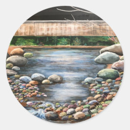 De Brook Originele Handgeschilderde Kunst Ronde Sticker