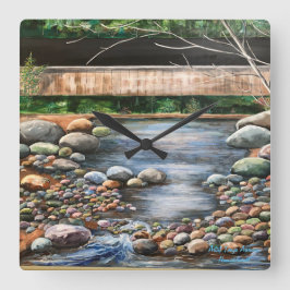 De Brook Originele Handgeschilderde Kunst Vierkante Klok