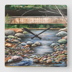 De Brook Originele Handgeschilderde Kunst Vierkante Klok