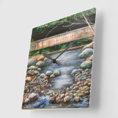 De Brook Originele Handgeschilderde Kunst Vierkante Klok (Hoek)