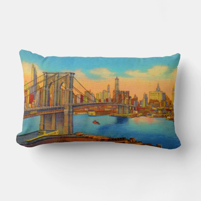 de Brooklyn Bridge-afdruk Kussen (Voorkant)