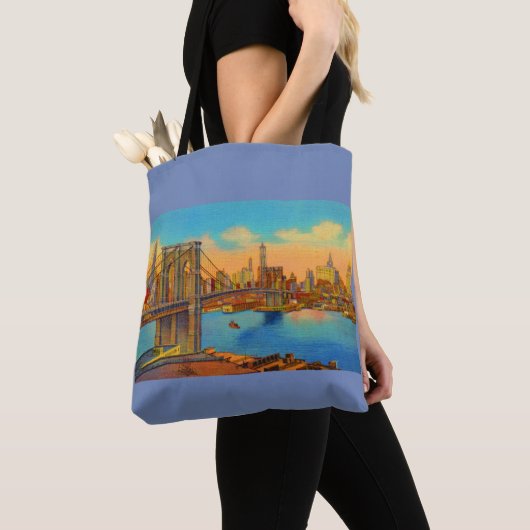 de Brooklyn Bridge-afdruk Tote Bag (Dichtbij)